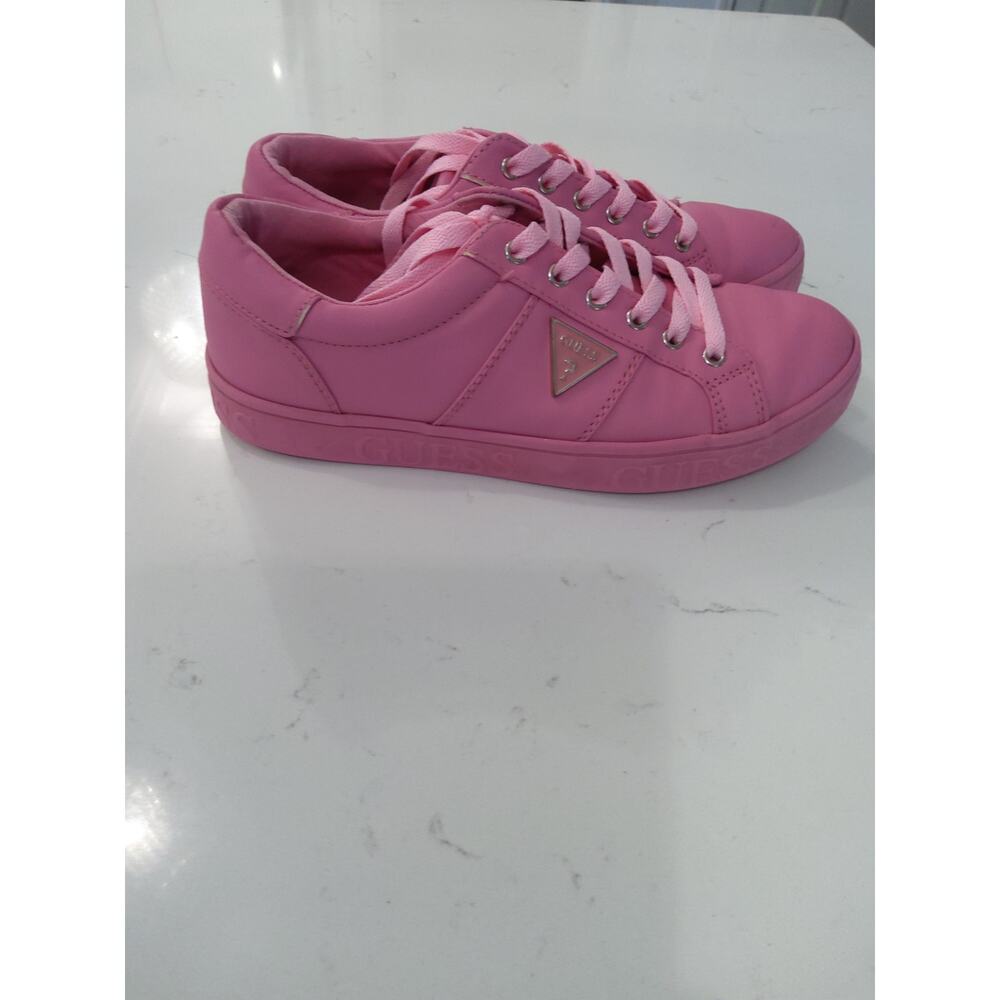 Y2K GUESS Vtg Hot pink athletic sneakers Barbiecore lace up chunky glam retro